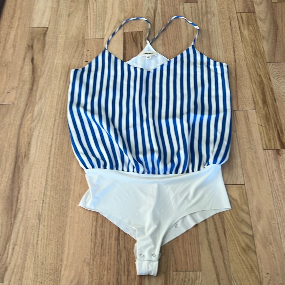 L’Agence Mariela Racerback Stripped Bodysuit